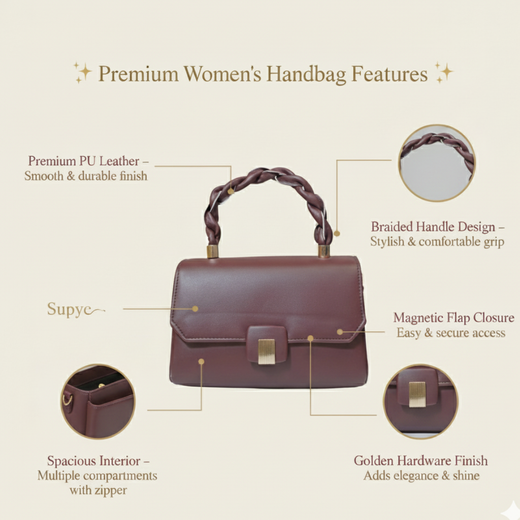 The Crimson Elegance Top-Handle Sling Bag for Women