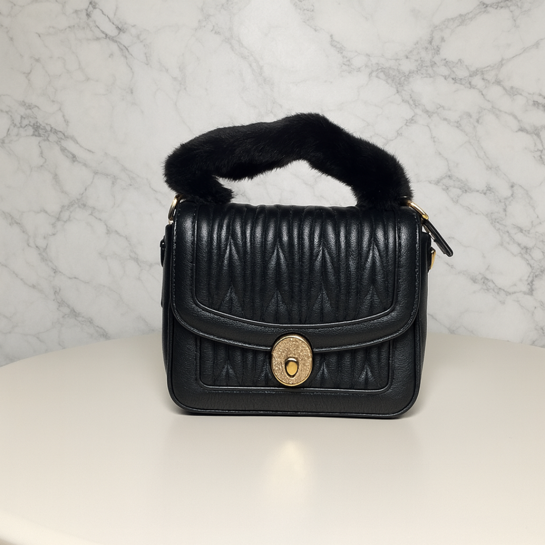 Noir Quilted Mini Handbag For Women
