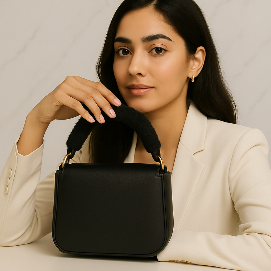 Noir Quilted Mini Handbag For Women