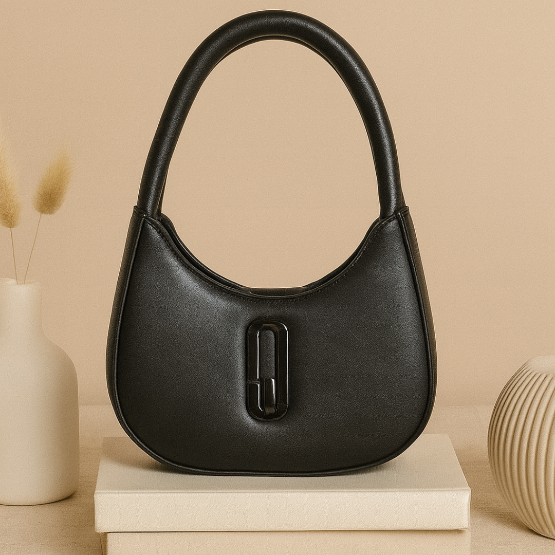 Oval Shape Shoulder Bag for Women - Premium PU Leather Stylish Handbag