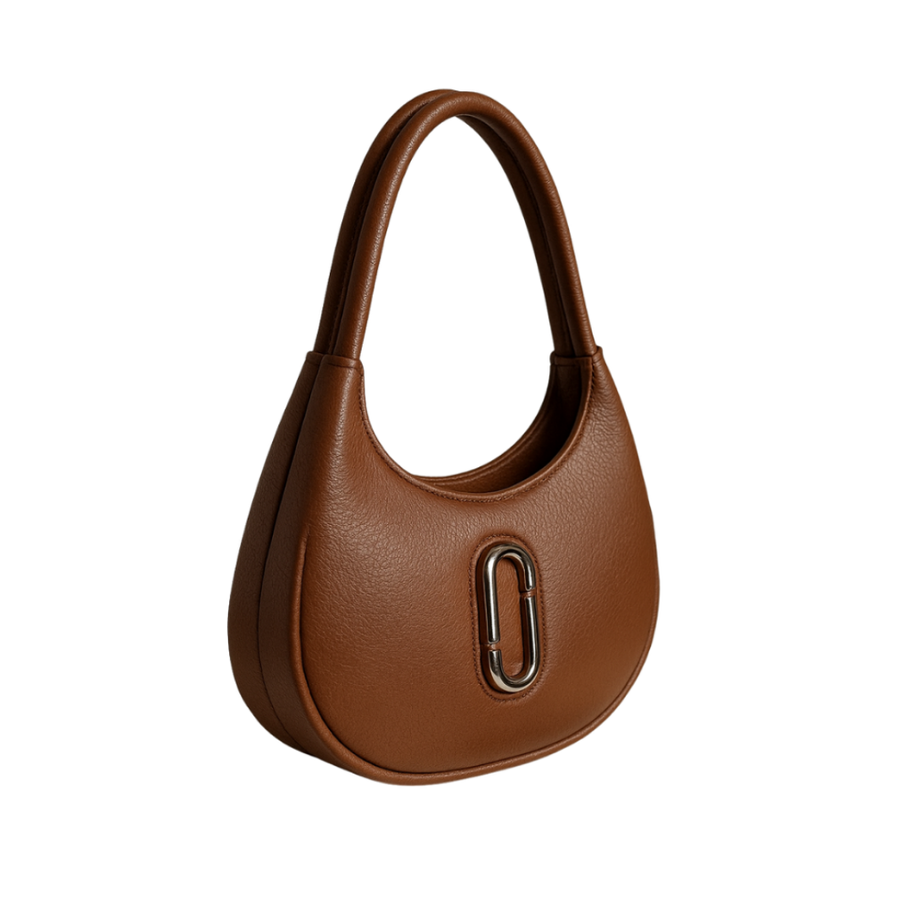 Oval Shape Shoulder Bag for Women - Premium PU Leather Stylish Handbag