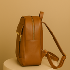 Caramel Finishing Veagn Leather Backpack For Women– Stylish & Functional Everyday Bagc