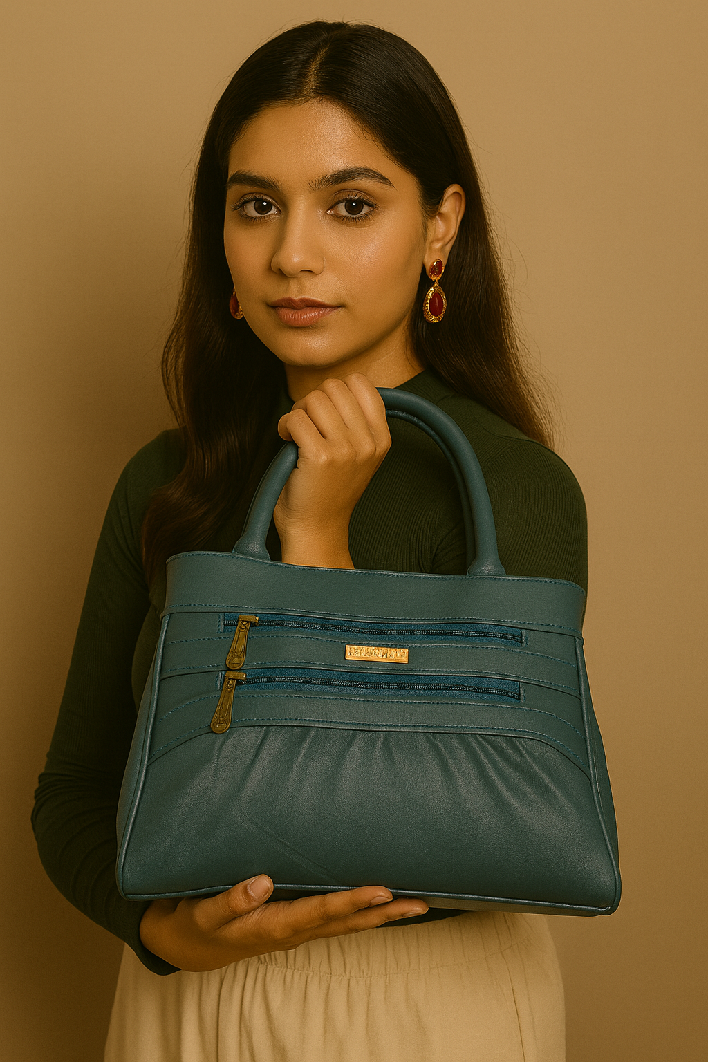 Teal Luxe Shoulder Handbag