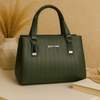 Elara Textura Classic Tote HandBag for Women-Premium PU Leather Elegant Handbag