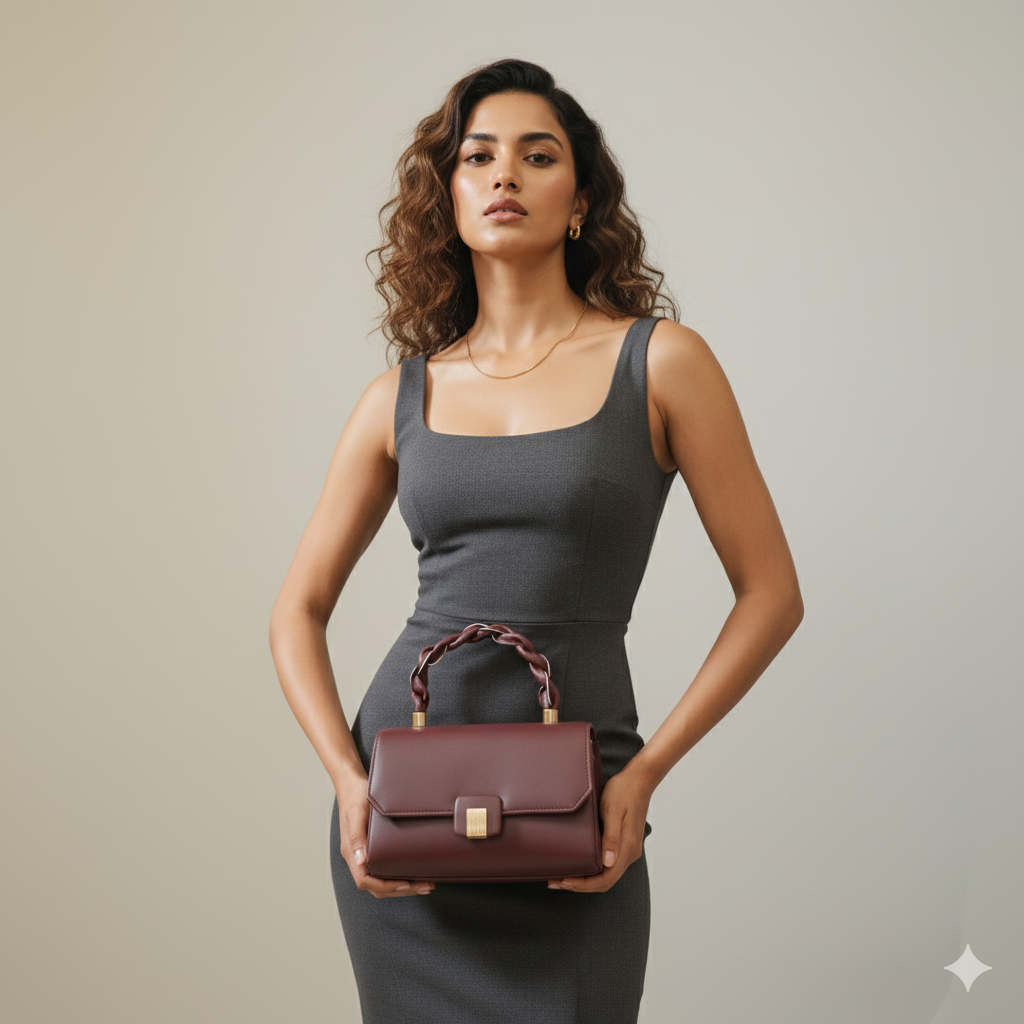 The Crimson Elegance Top-Handle Sling Bag for Women