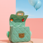 Noiré Luxe Quilted Fur Handle Handbag for Girls