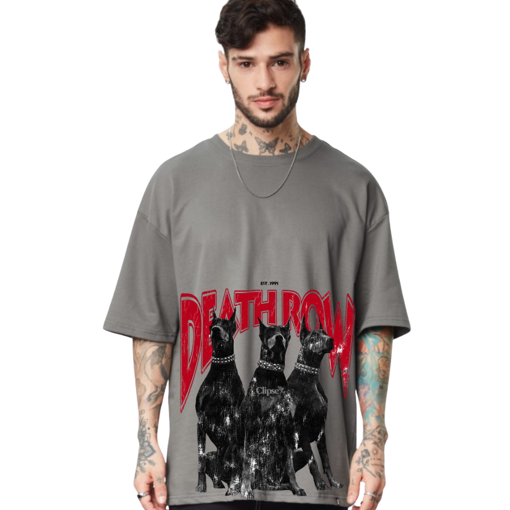 Men’s Oversized T-Shirt – Vintage Dogs Front Graphic