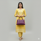 Blush Structured Tote Purple Handbag For Women