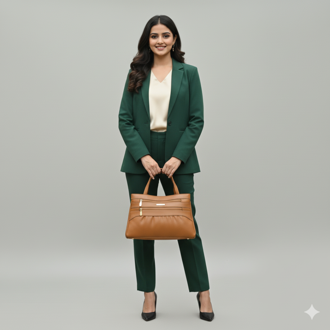 Blush Structured Tote Tan Handbag For Women