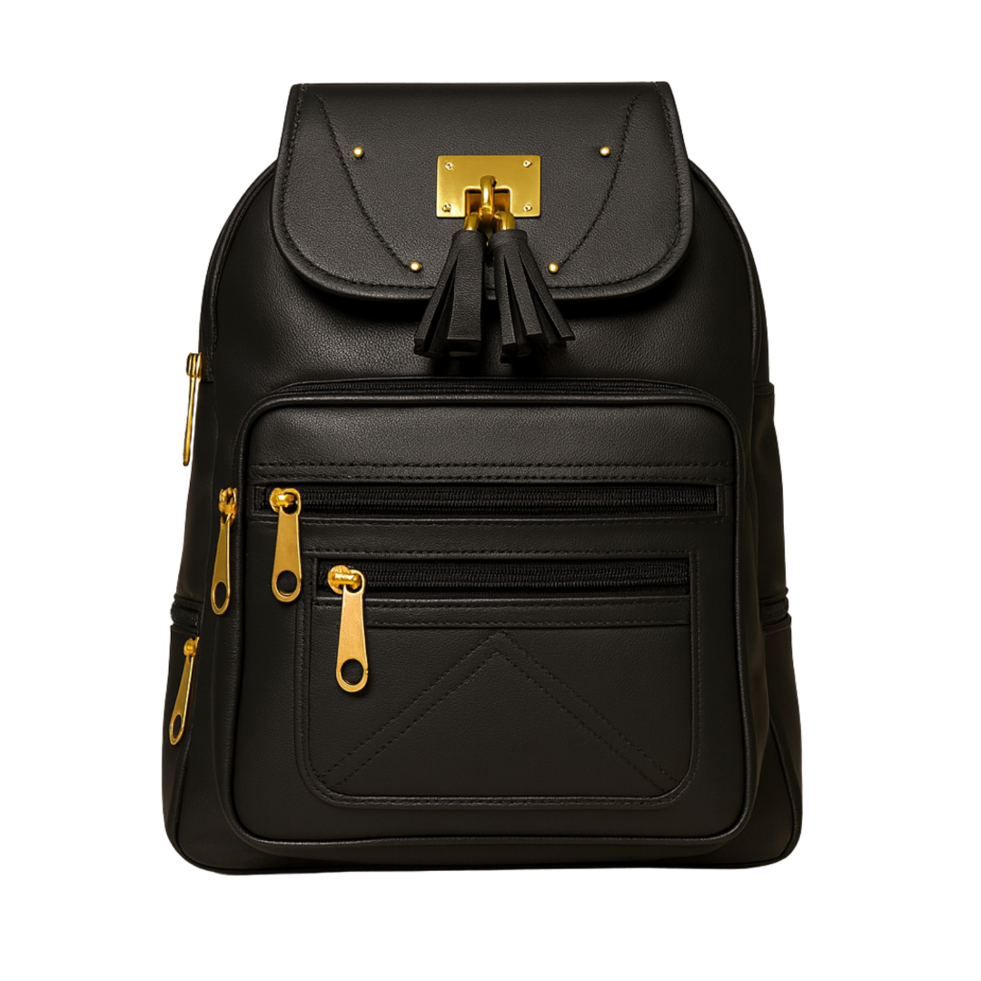 Premium Vegan Leather Backpacks with Gold Detailing – Stylish & Functional