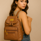 Premium Vegan Leather Backpacks with Gold Detailing – Stylish & Functional