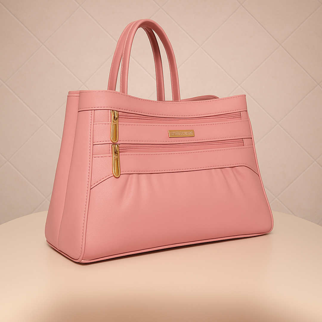 Blush Structured Tote Pink Handbag For Women