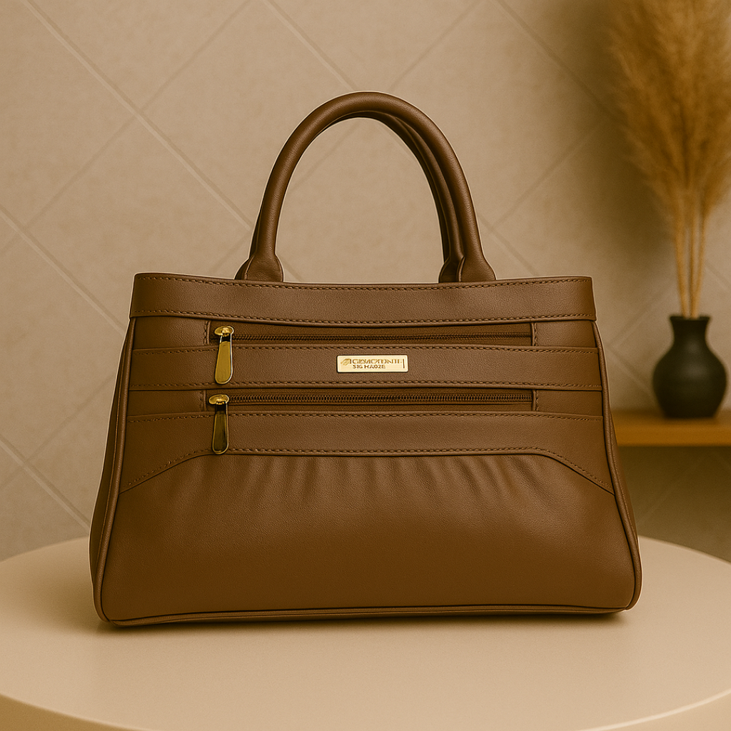 Blush Structured Tote Tan Handbag For Women