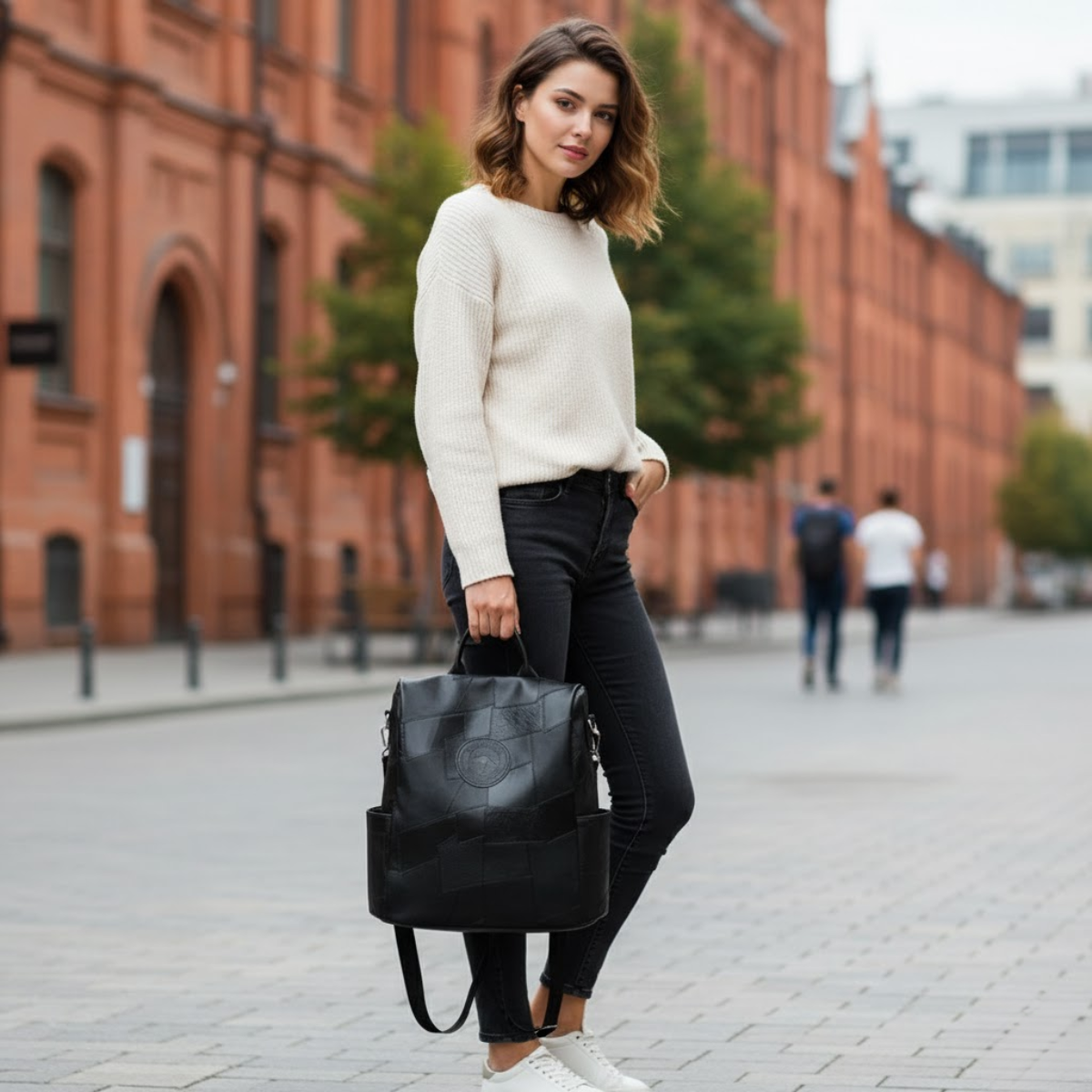 Premium Patchwork Leather Backpack