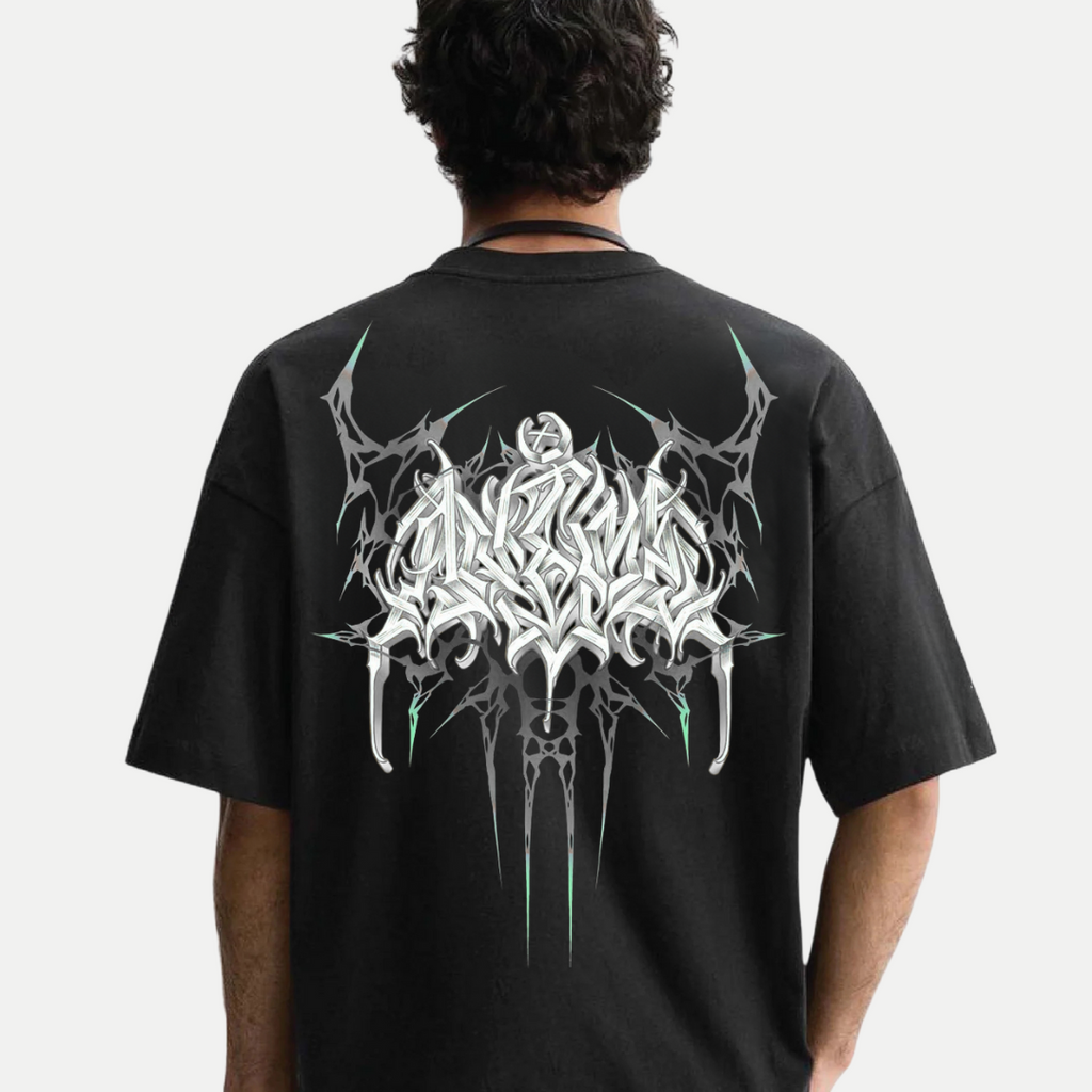 Mens-Oversized-Aether-Sigil-Metallic-Graphic-Tee