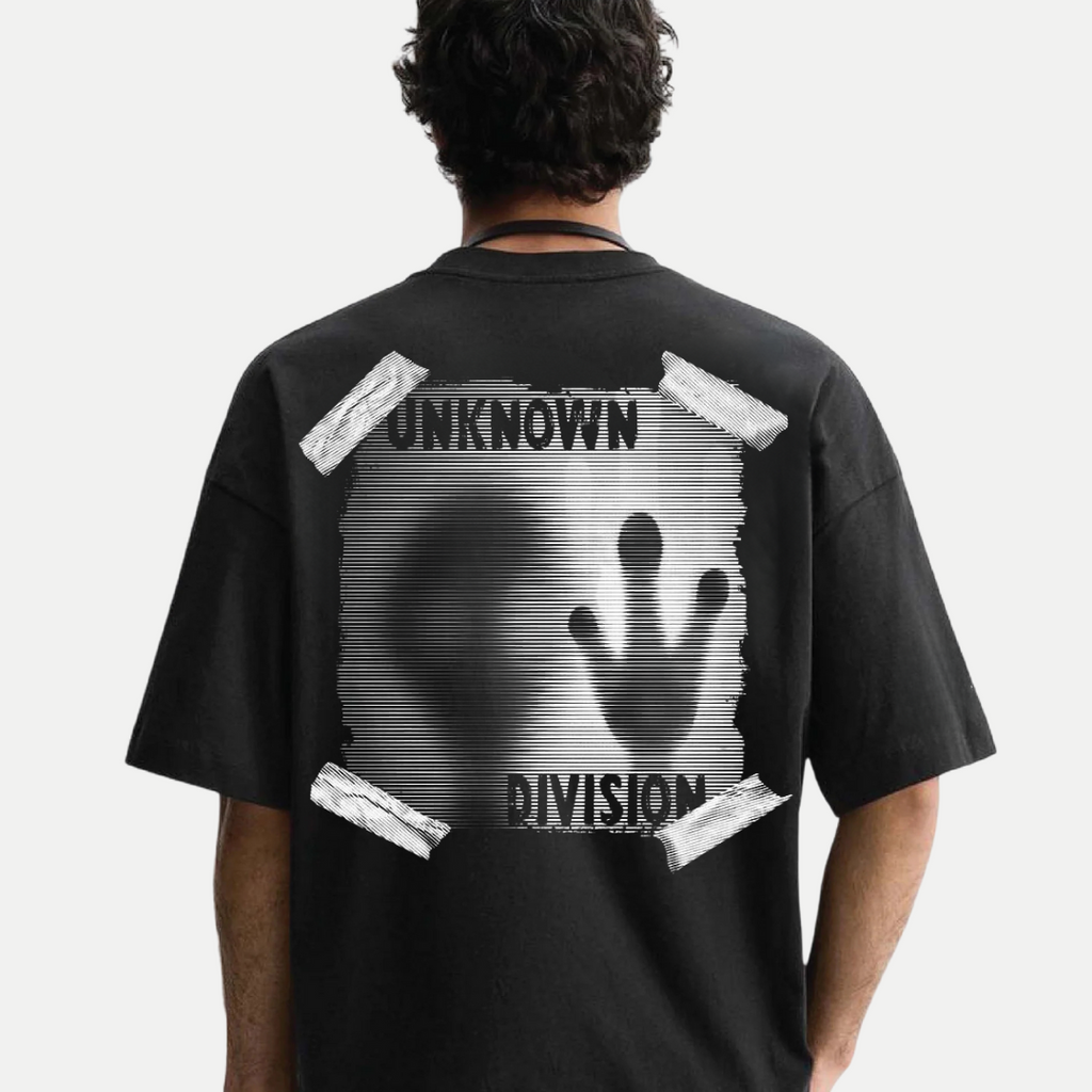 Mens-oversized-unknown-division-glitch-front-graphic-tee