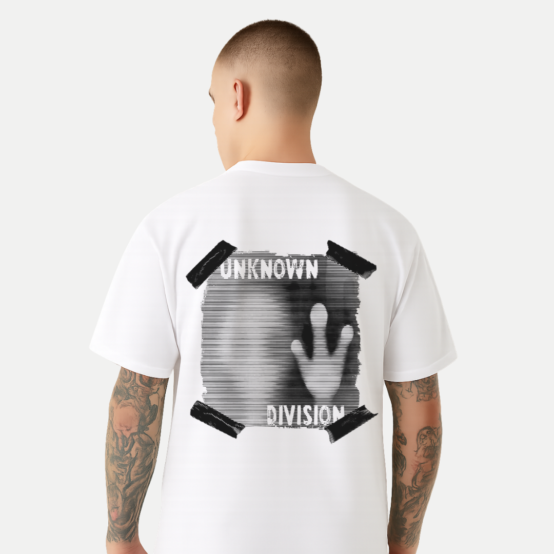 Mens-oversized-unknown-division-glitch-front-graphic-tee